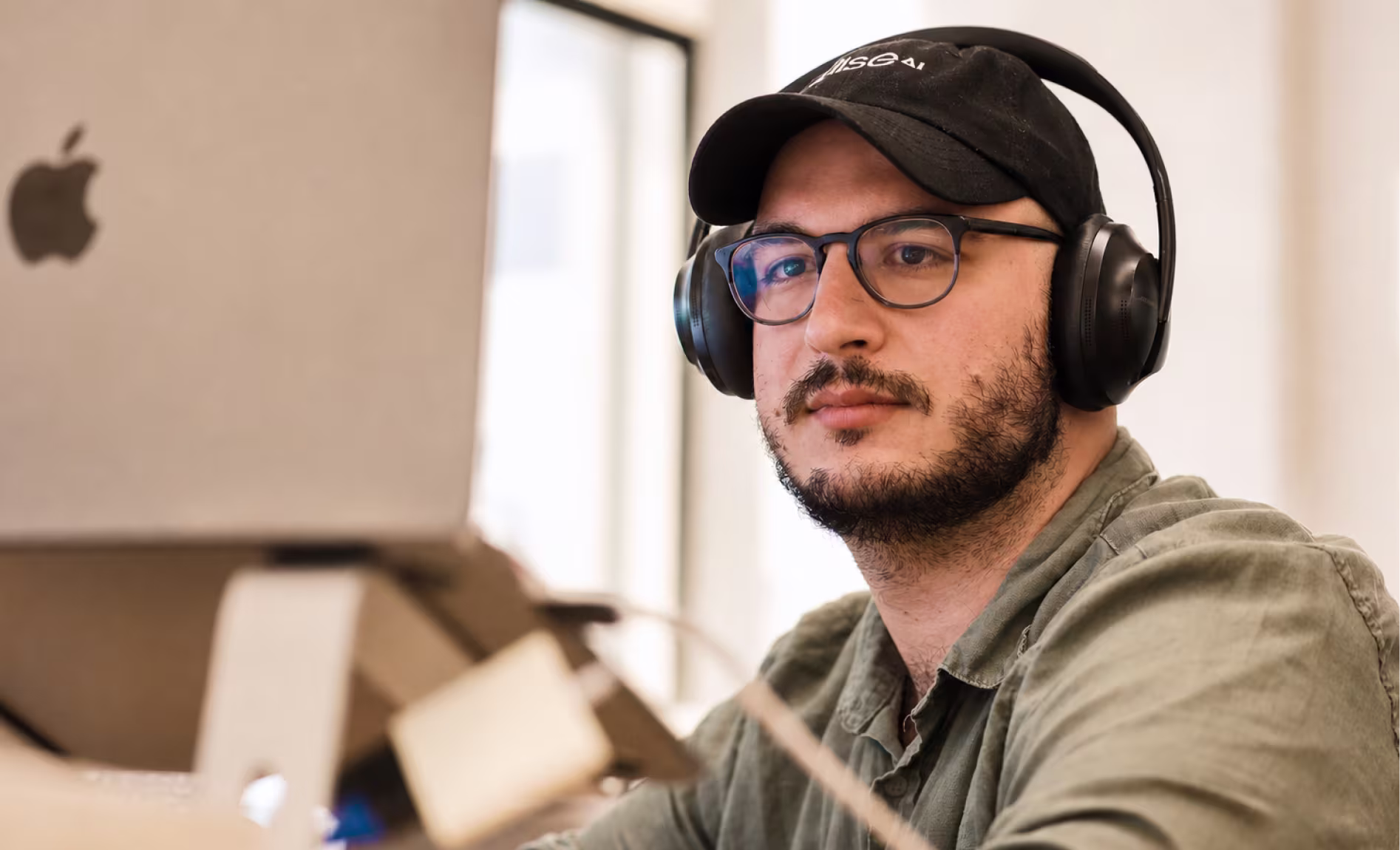 Image of employee with headphones