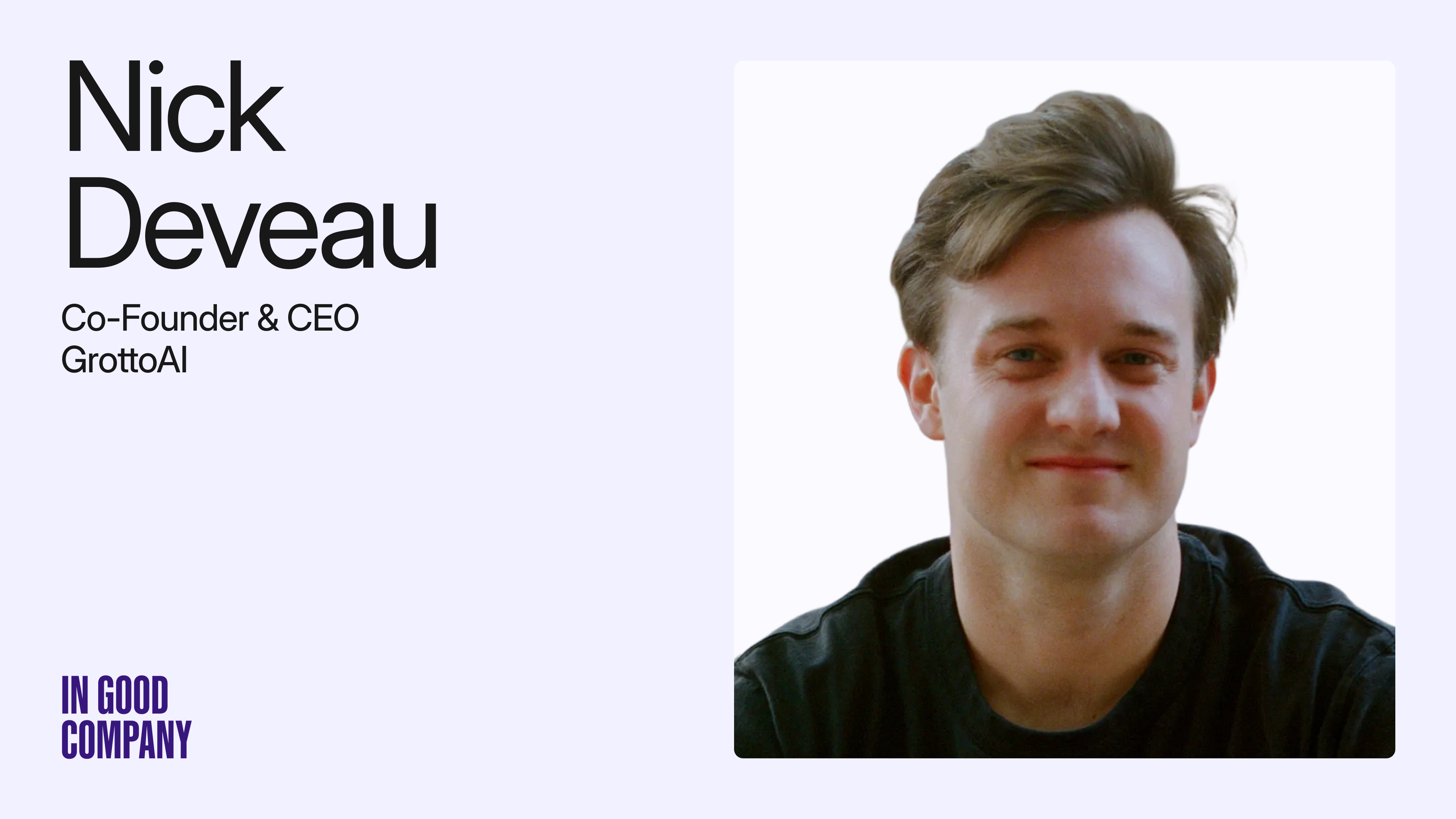 Square showing the speaker with their name on the square and the title next to their name