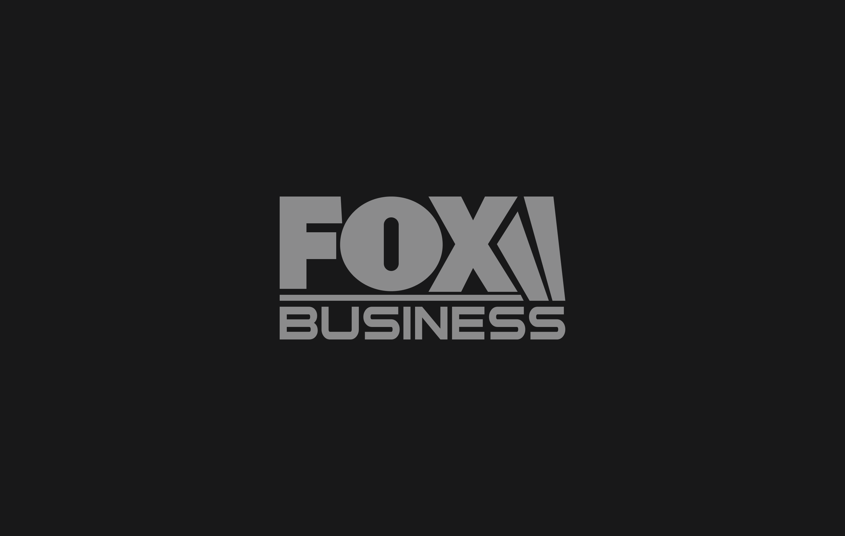 black square with soft gray color of major logo like fox business or forbes