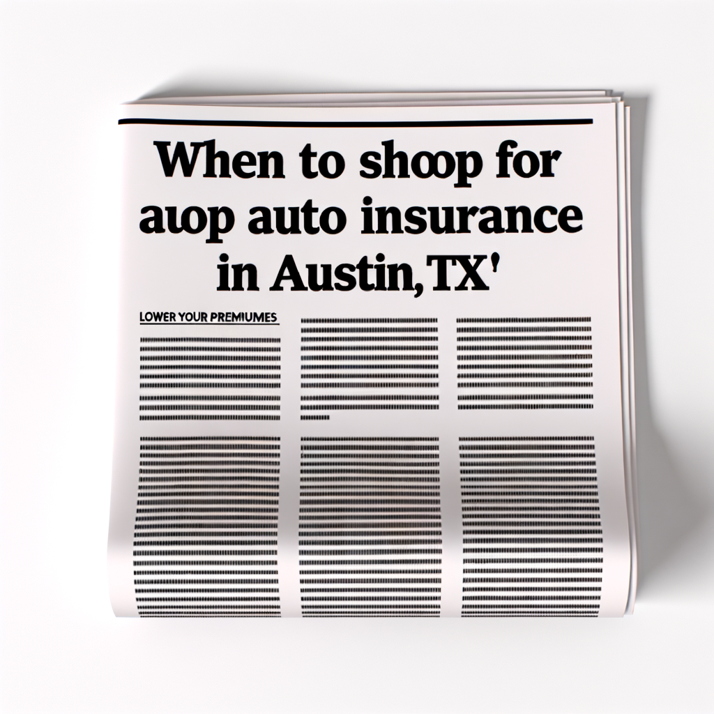 When to Shop for Auto Insurance in Austin, TX, and Tips to Lower Your Premiums
