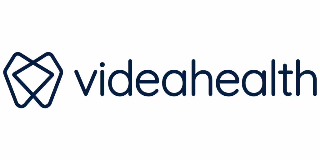 videahealth company logo with abstract geometric symbol to the left.