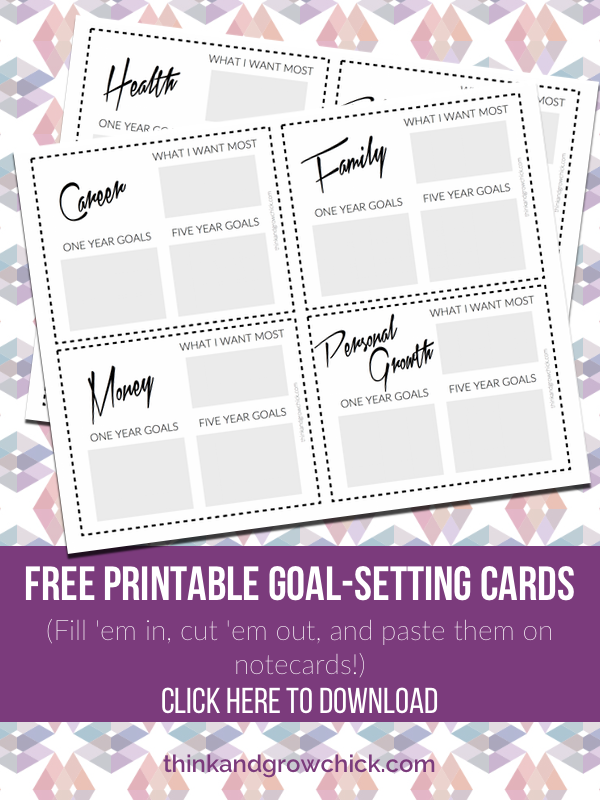 printable goal-setting cards