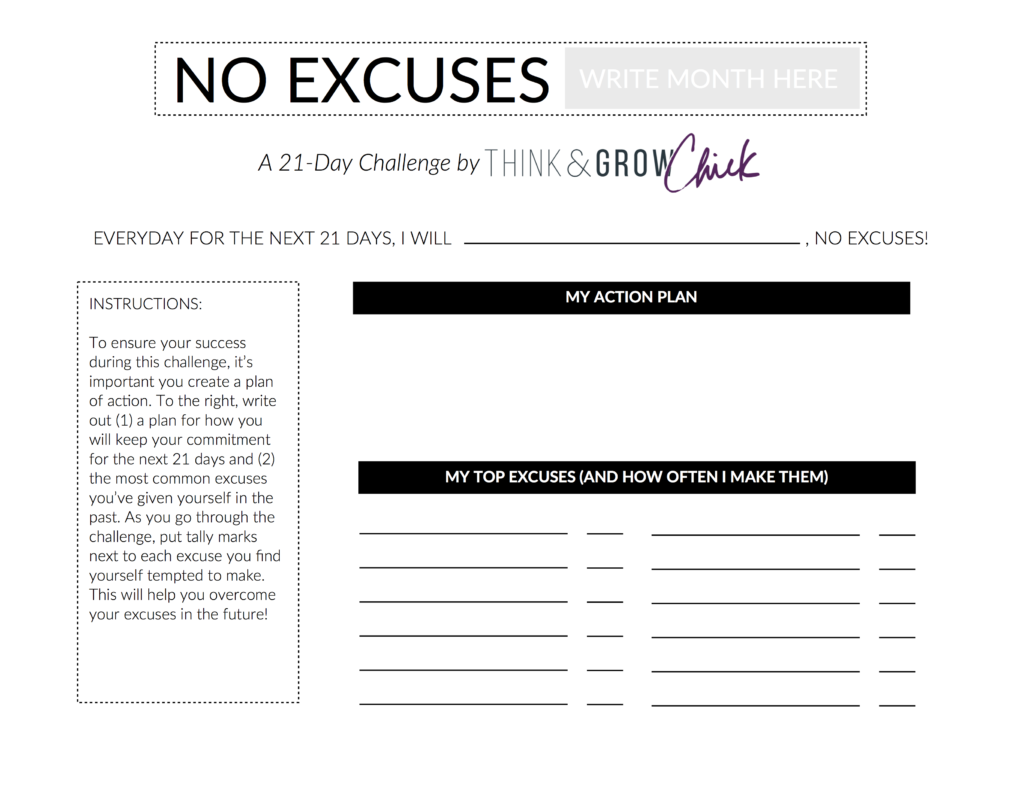 No Excuses Challenge Page 2