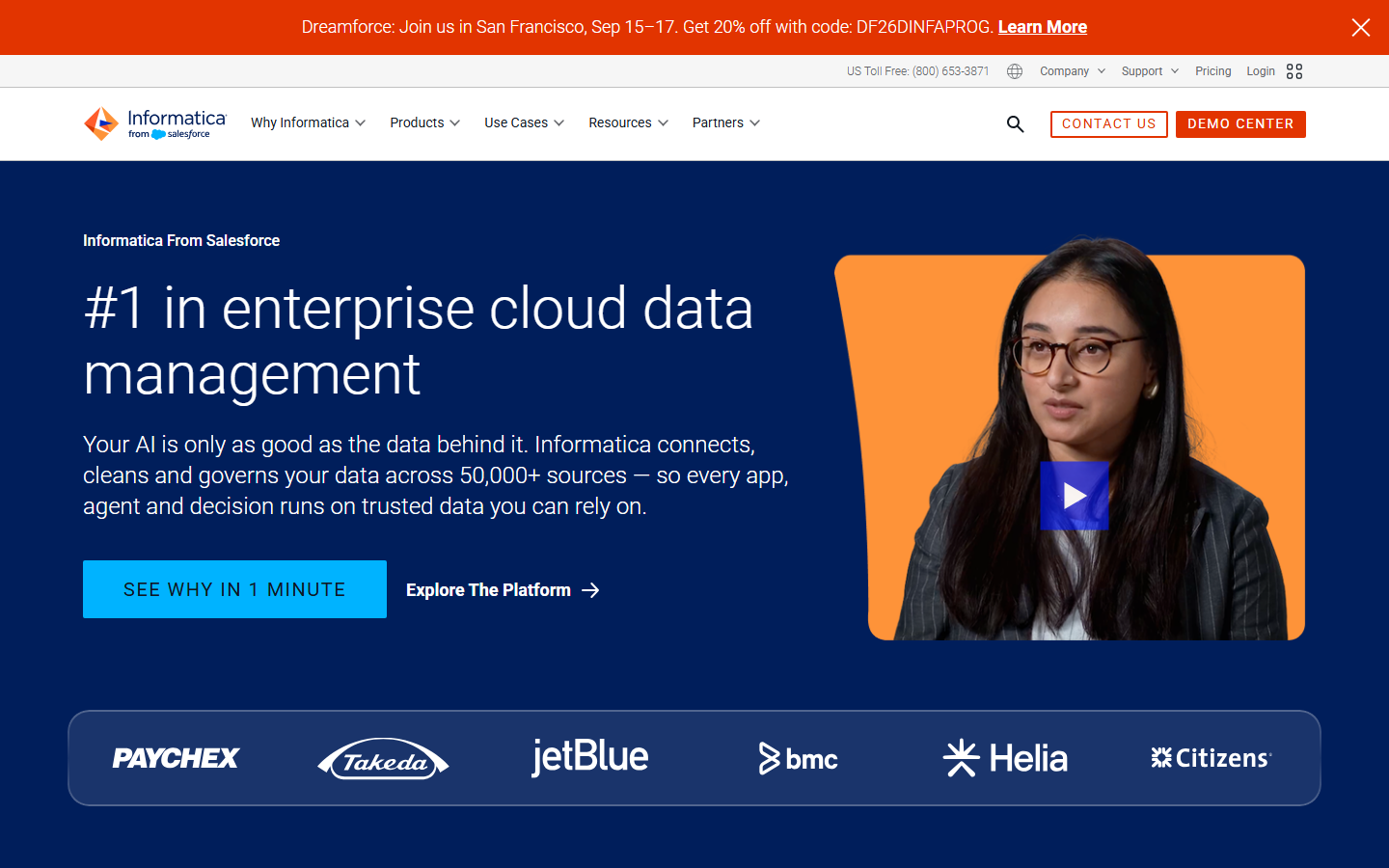 Source: Informatica website homepage (informatica.com, captured August 2026)