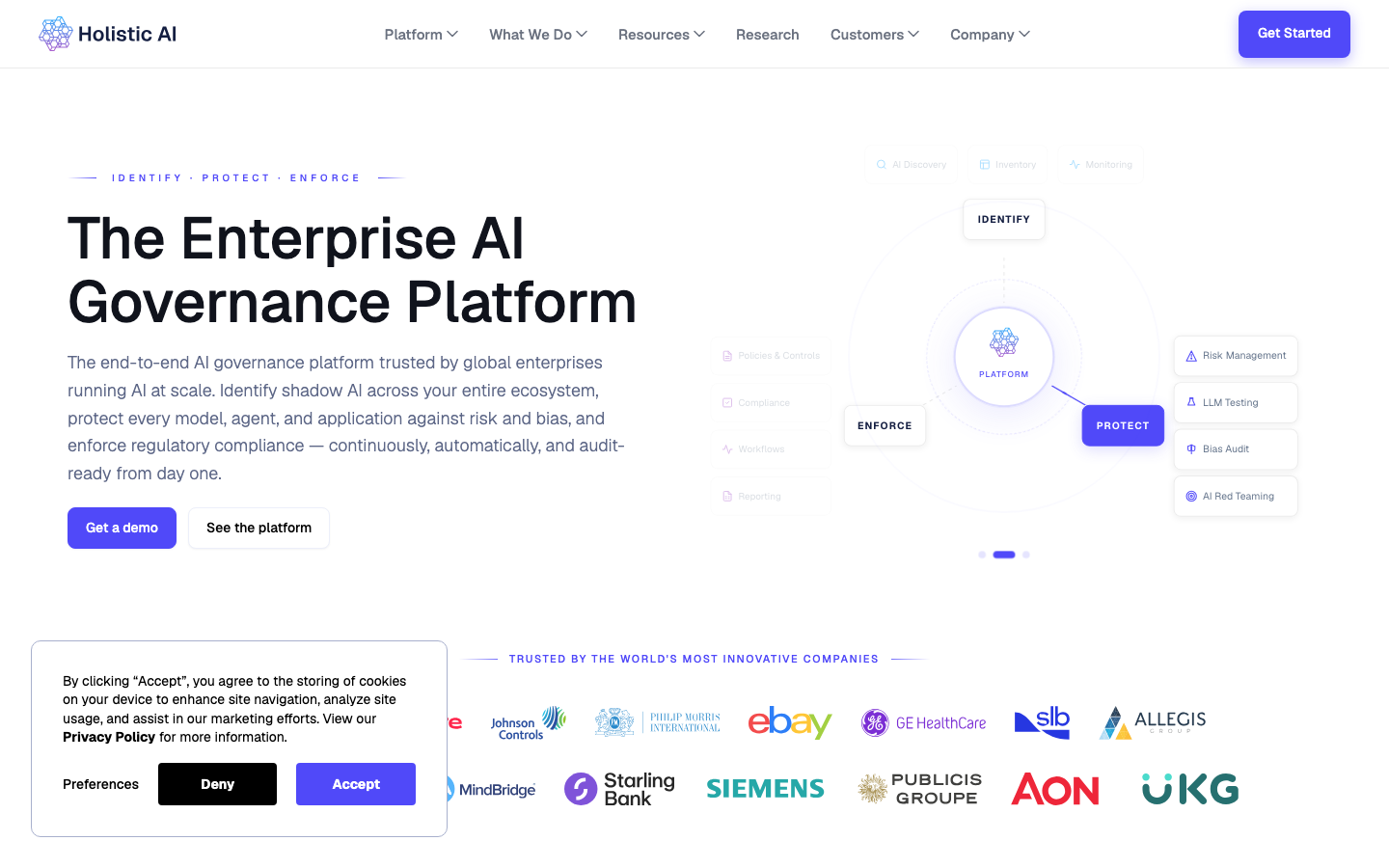 Source: Holistic AI website homepage (holisticai.com, captured August 2026).