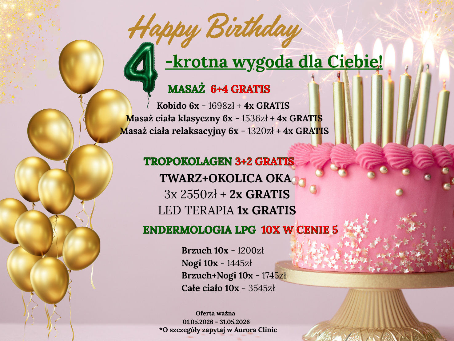 Happy Birthday 4-krotna wygoda dla Ciebie!