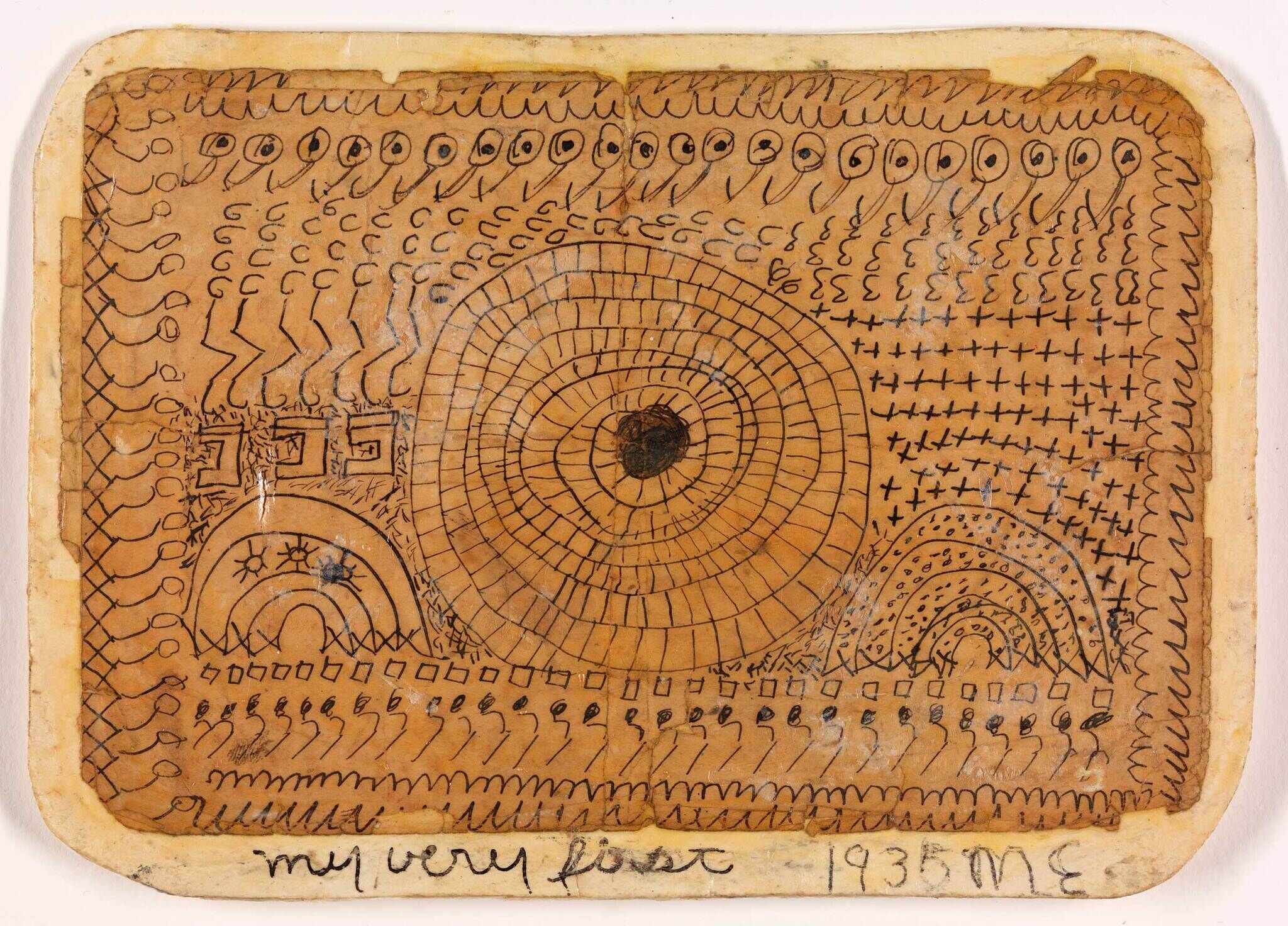 Minnie Evans My Very First 1935 abstract symmetrical drawing