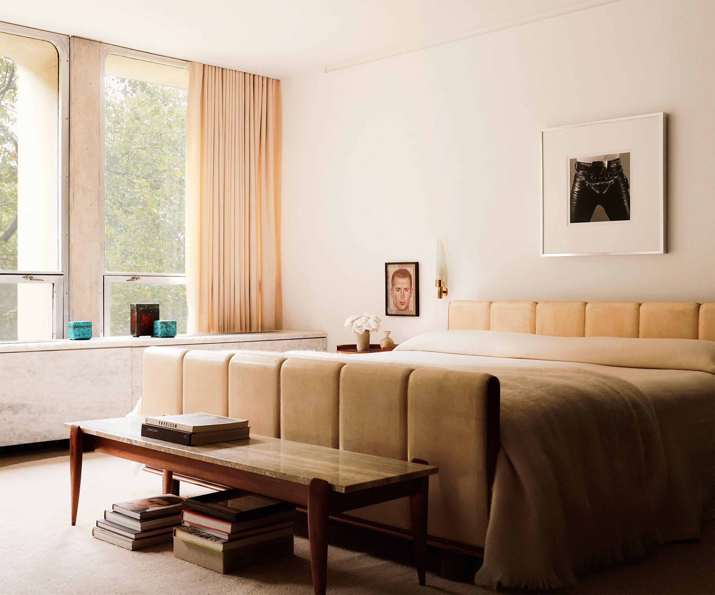 Bedroom with YZ Kami and Robert Mapplethorpe in Kips Bay Towers collector apartment