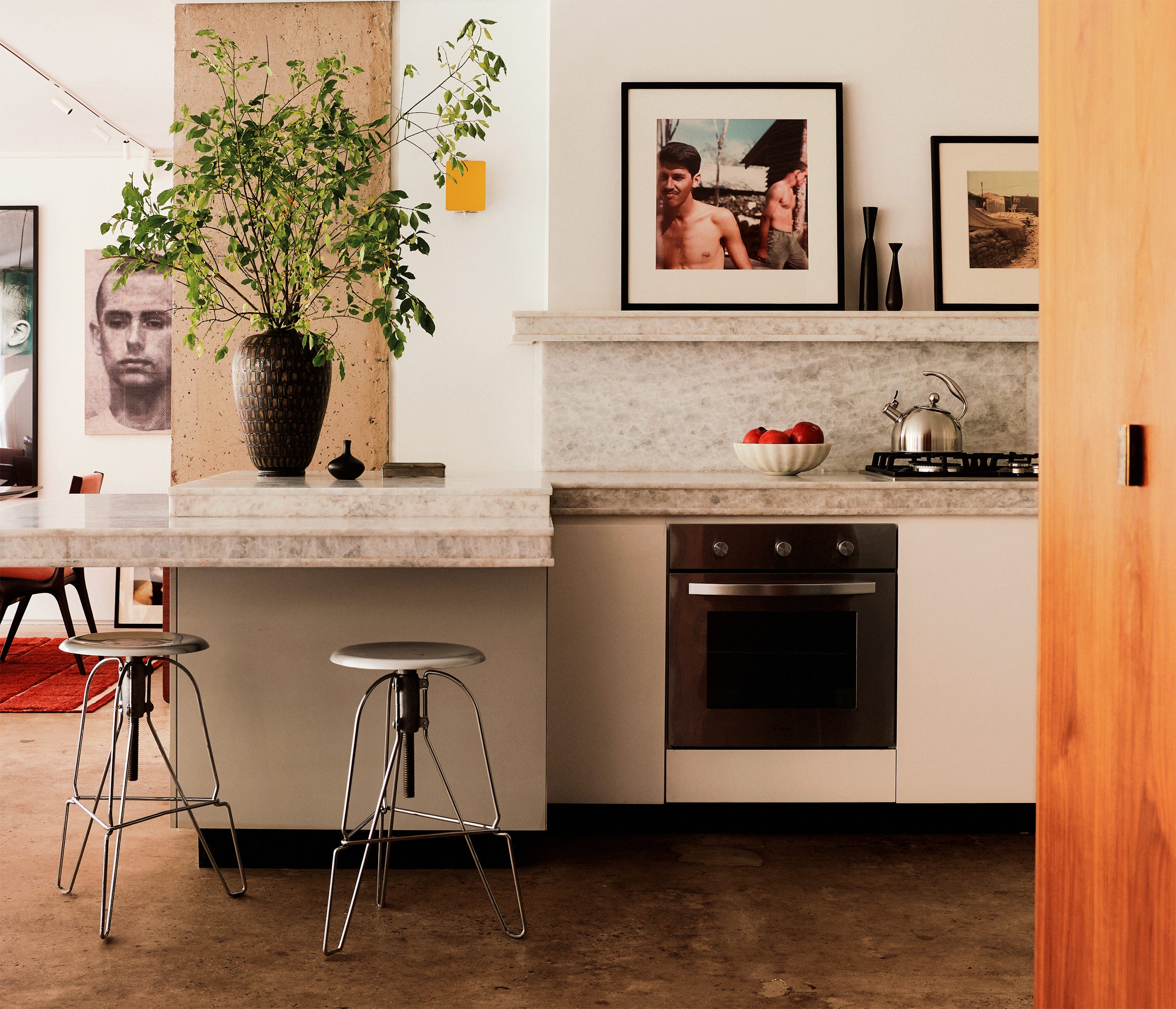 Minimal kitchen in Kips Bay Towers collector apartment designed by Mike Rupp