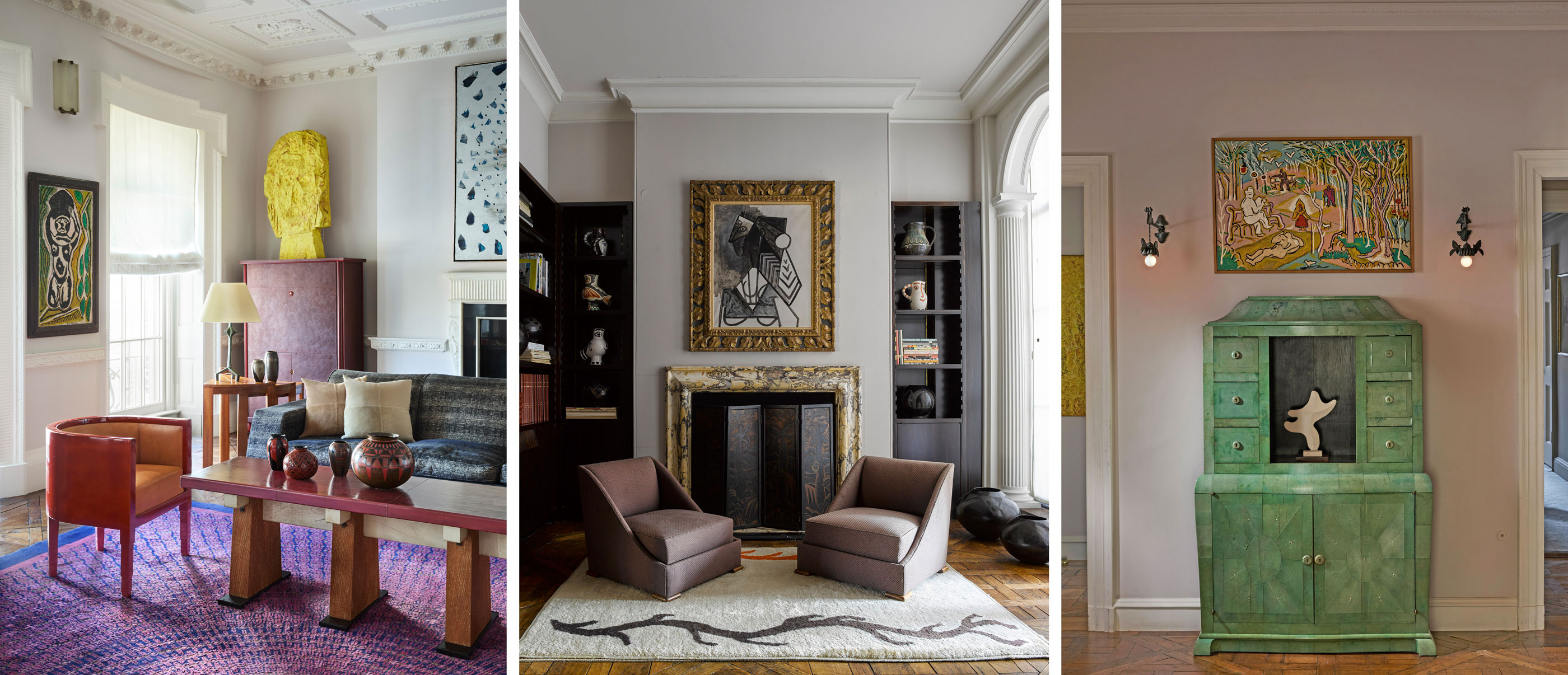 Jean and Terry de Gunzburg New York interior combining modern art and twentieth-century design