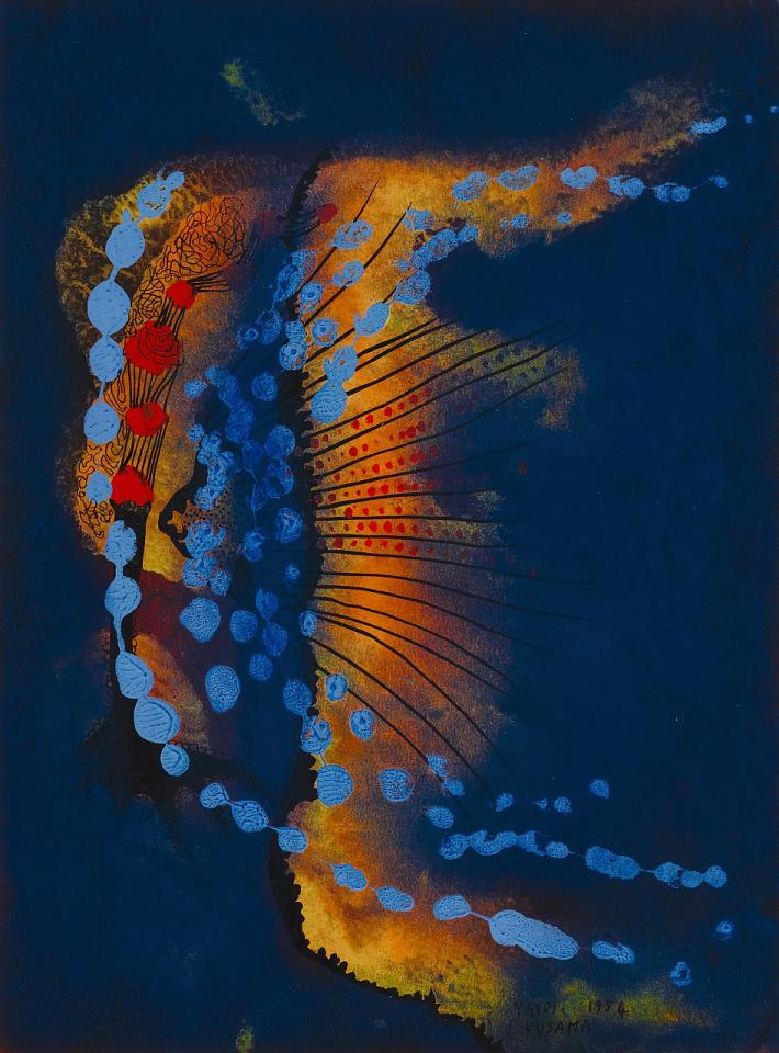 Yayoi Kusama Fire circa 1954 watercolour pastel ink tempera on paper