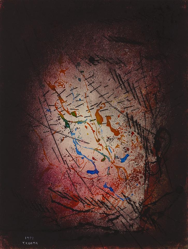 Yayoi Kusama Autumn 1953 watercolour pastel and ink on paper