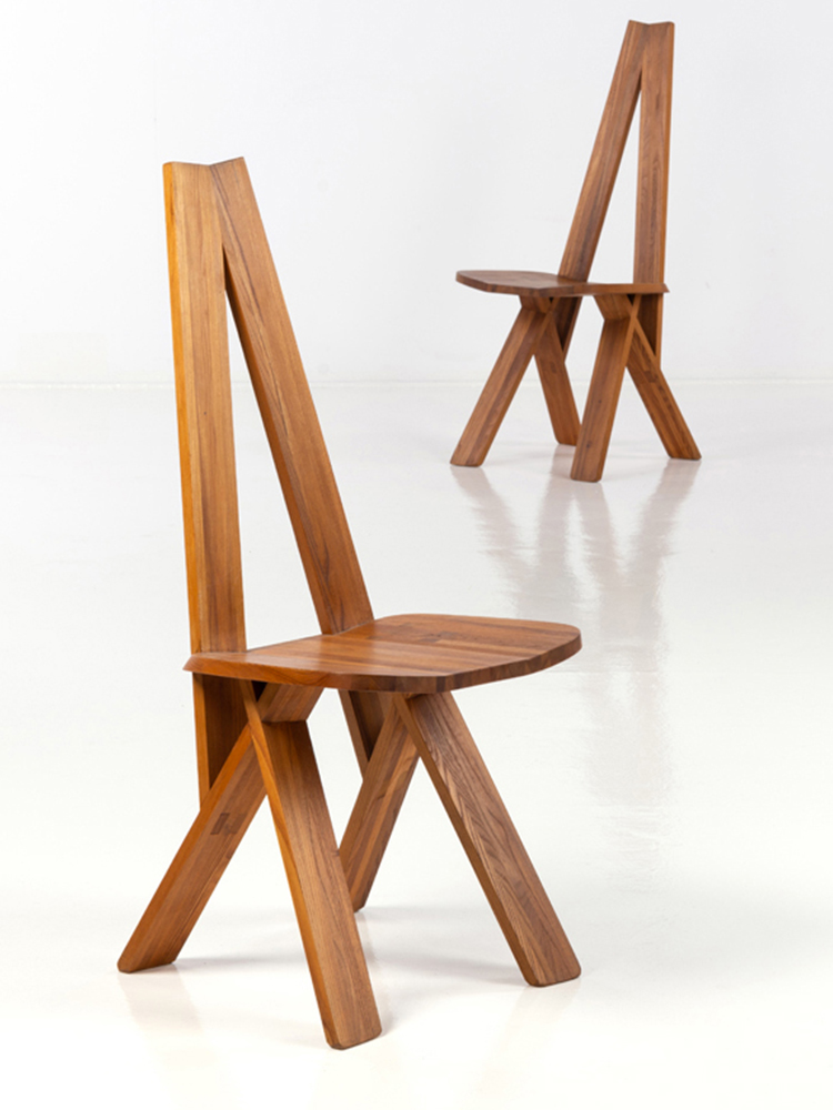 Pair of Pierre Chapo S45 chairs in solid wood