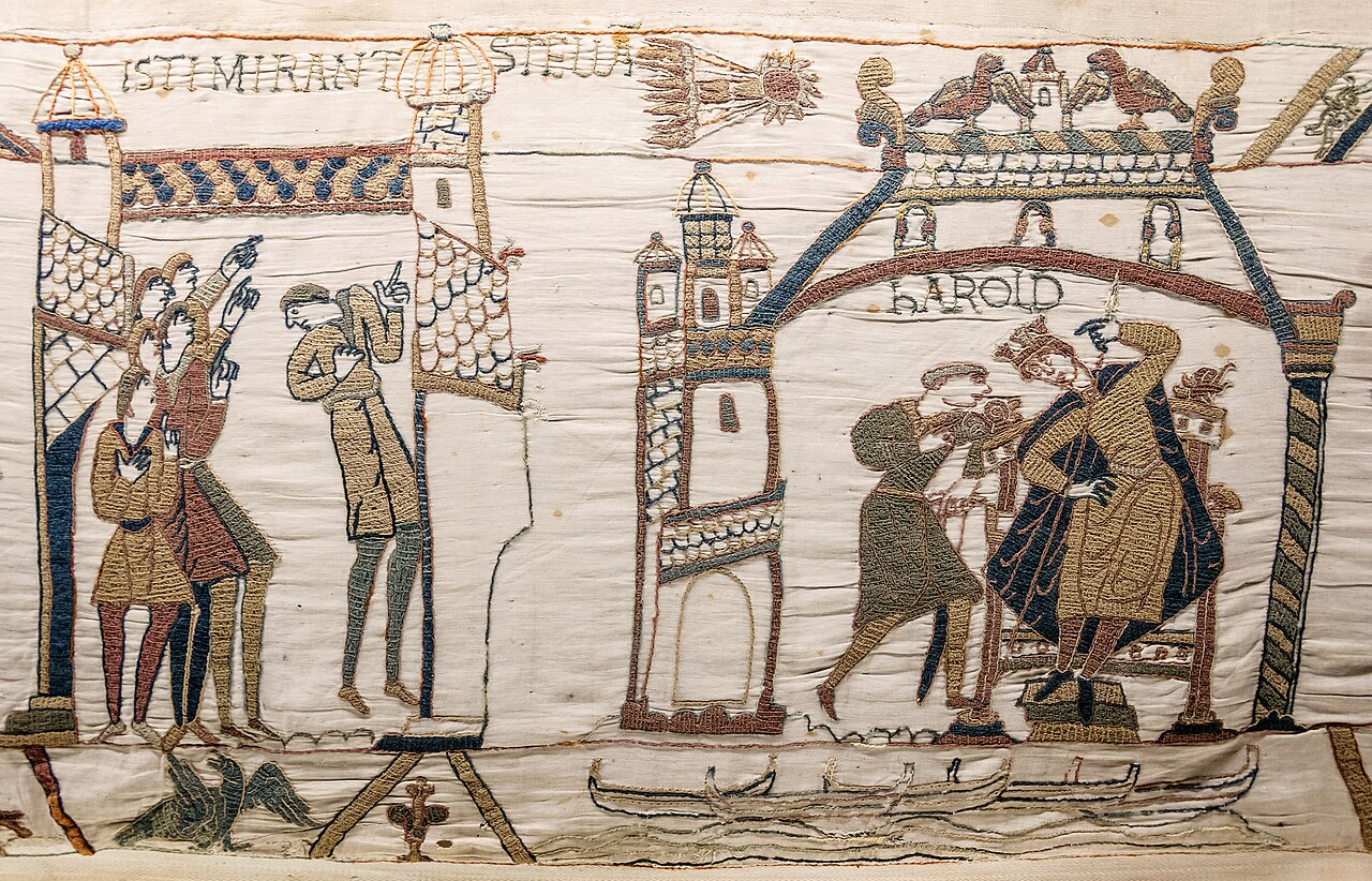 Bayeux Tapestry Halley's Comet scene