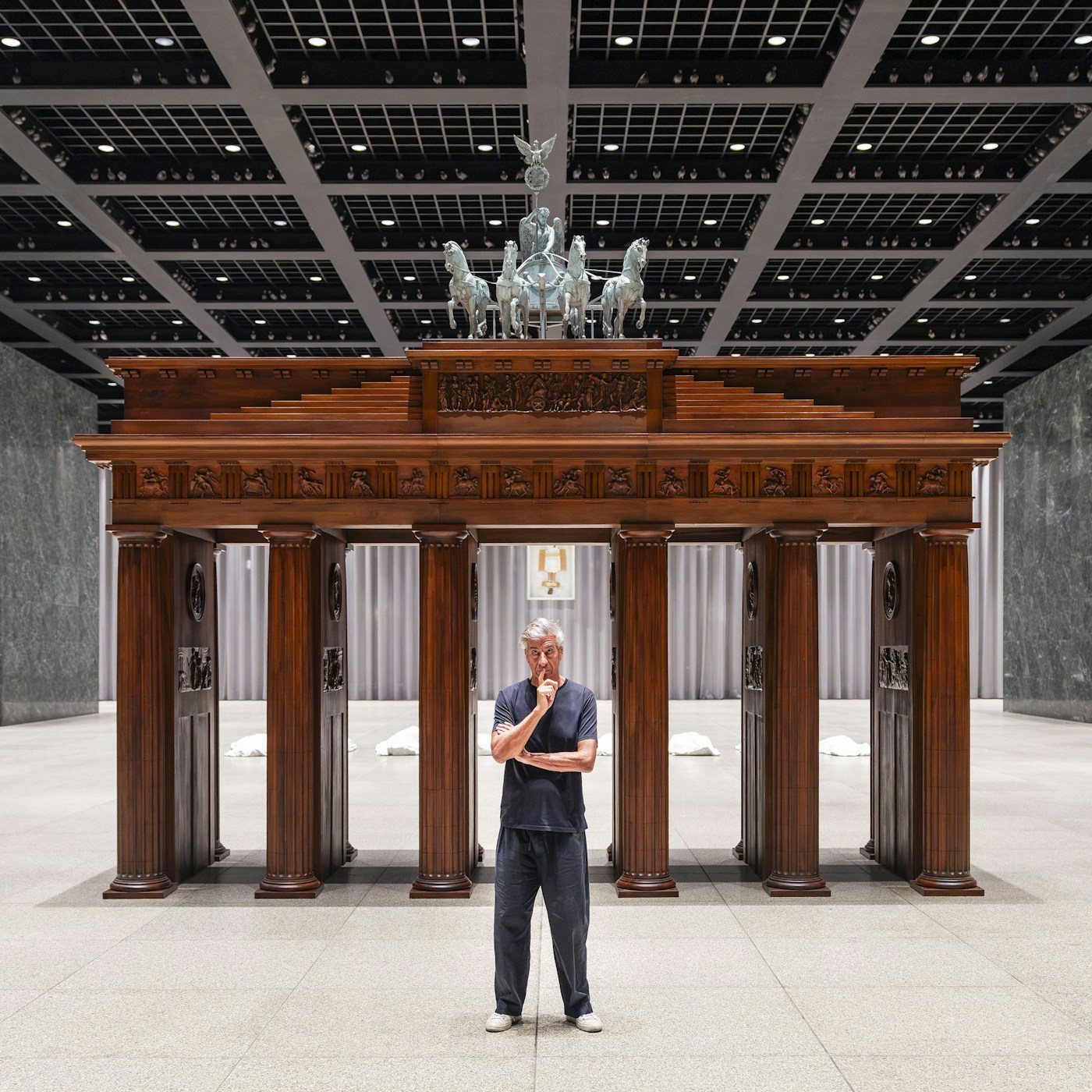 Maurizio Cattelan with Purgatory at the Neue Nationalgalerie, Berlin, 2026