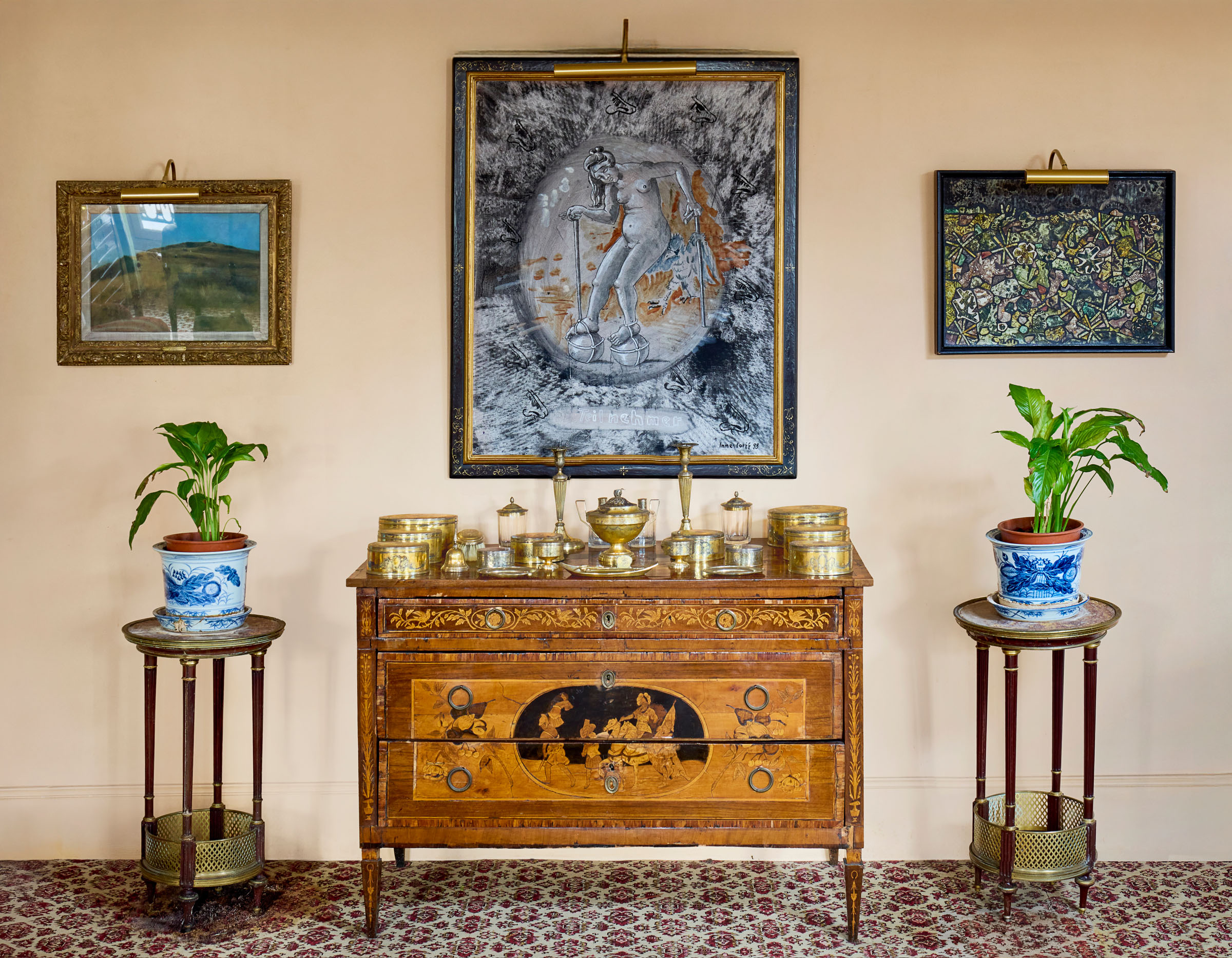 Jeanne-Marie de Broglie’s Paris apartment, where modern art and historic furniture were lived with together. Courtesy Christie’s.