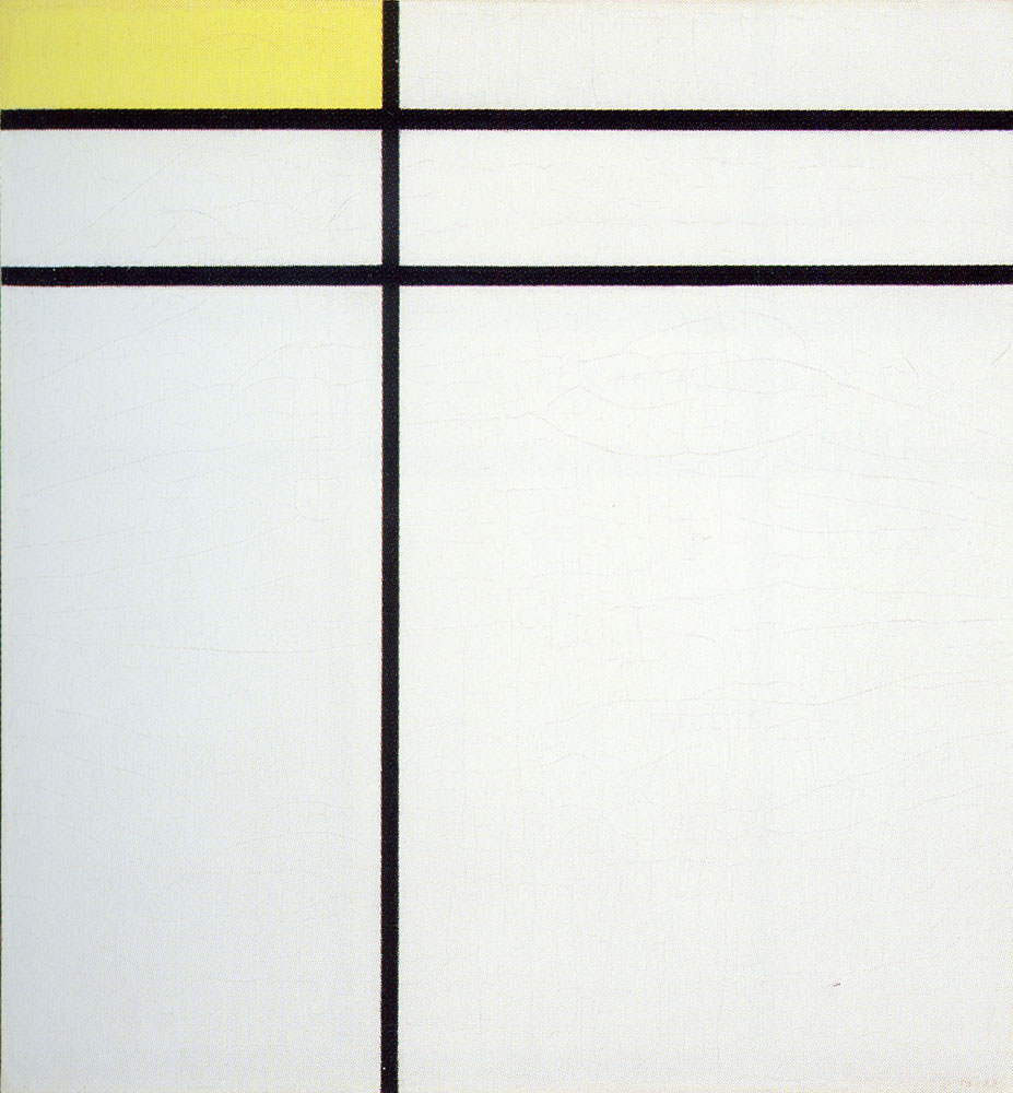 Piet Mondrian Composition A with Double Line and Yellow 1935