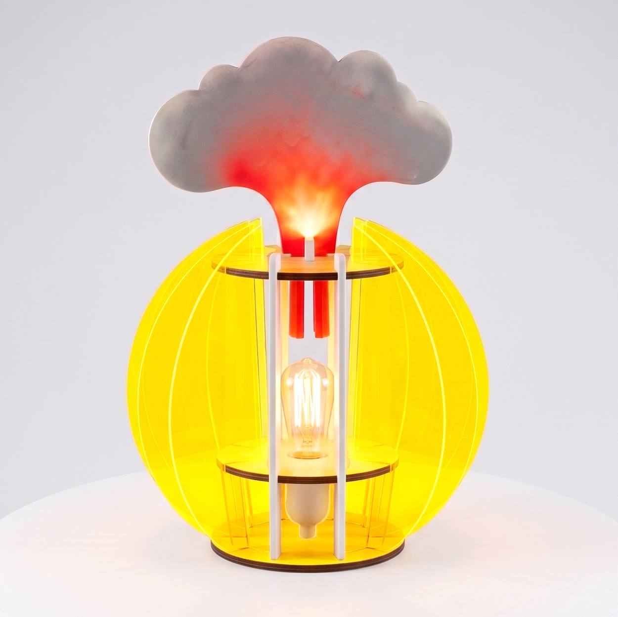 Yelin Lee (Yelin-ment), Exploding Head, 2026. Plexiglass, MDF and lighting, 45 × 45 cm.