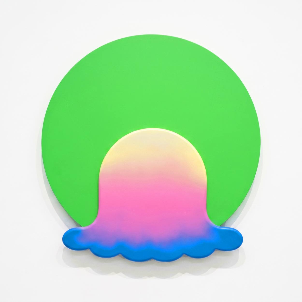 Yelin Lee (Yelin-ment), Face Vomiting, 2026. Paint on wood, 58 × 58 cm.