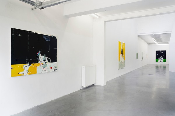 Installation view of paintings by Brian Harte at Tatjana Pieters