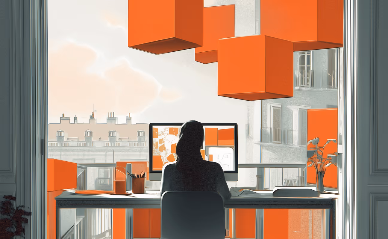 Woman working on her laptop