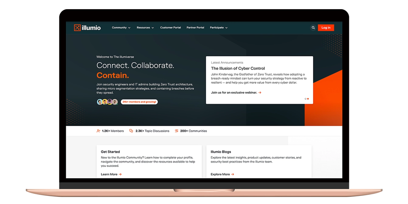 Sitio web de la comunidad de Illumio
