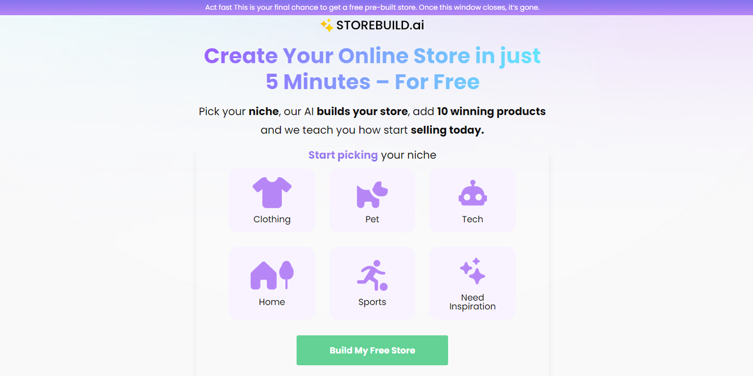 Storebuild.ai - AI platform for dropshipping. 