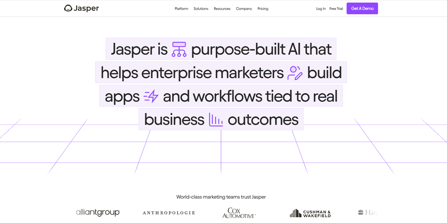 Jasper - a purpose-built generative AI platform for dropshipping. 