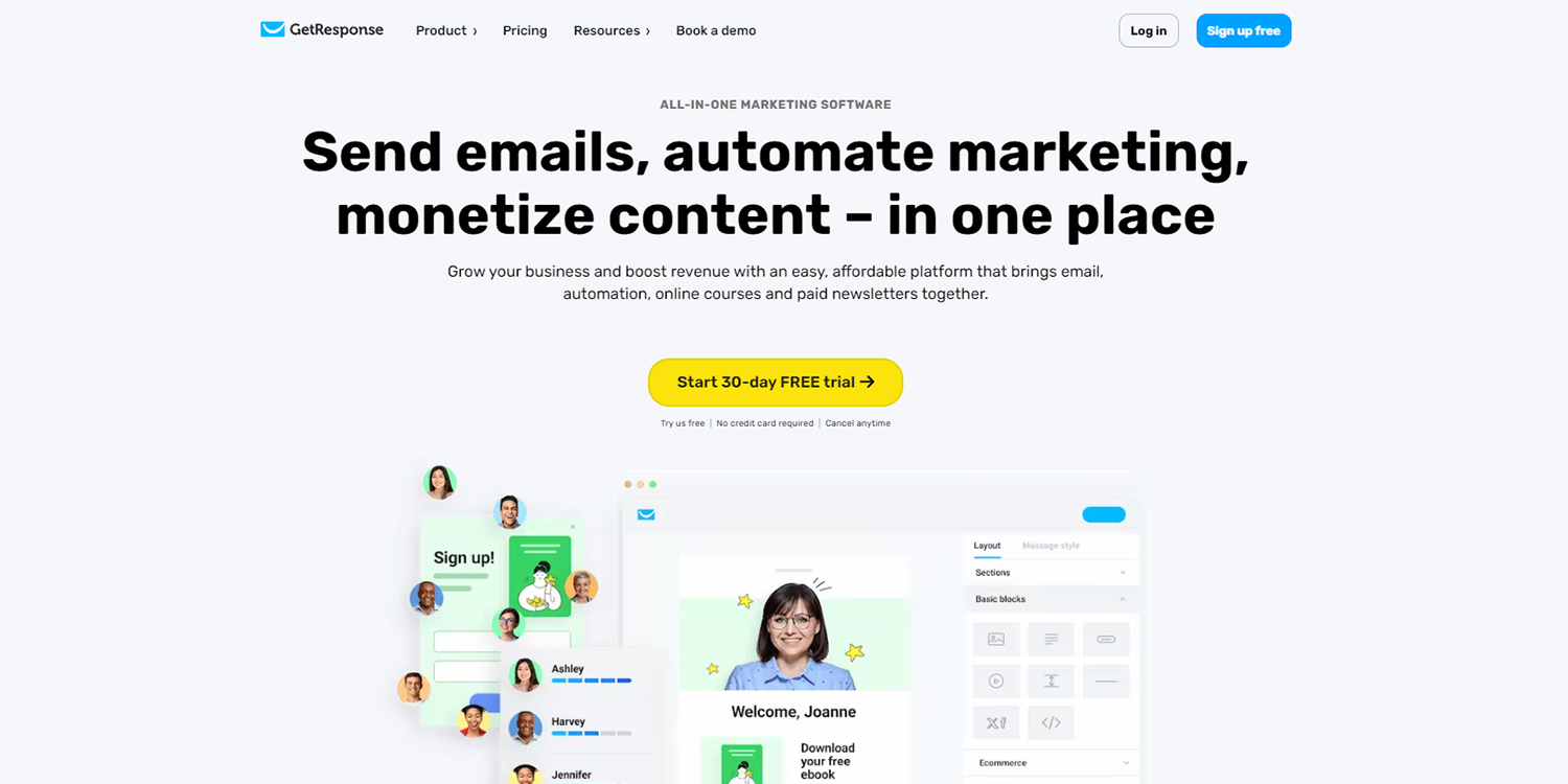 GetResponse - an all-in-one automated marketing software for dropshipping.