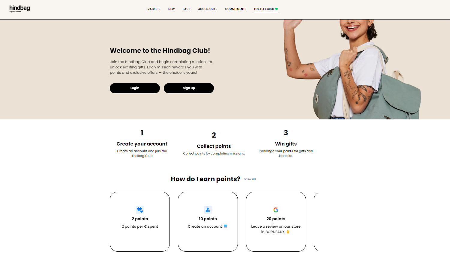 Hindbag Club offers a referral loyalty program for sharing a brand or product with their friends or family. 