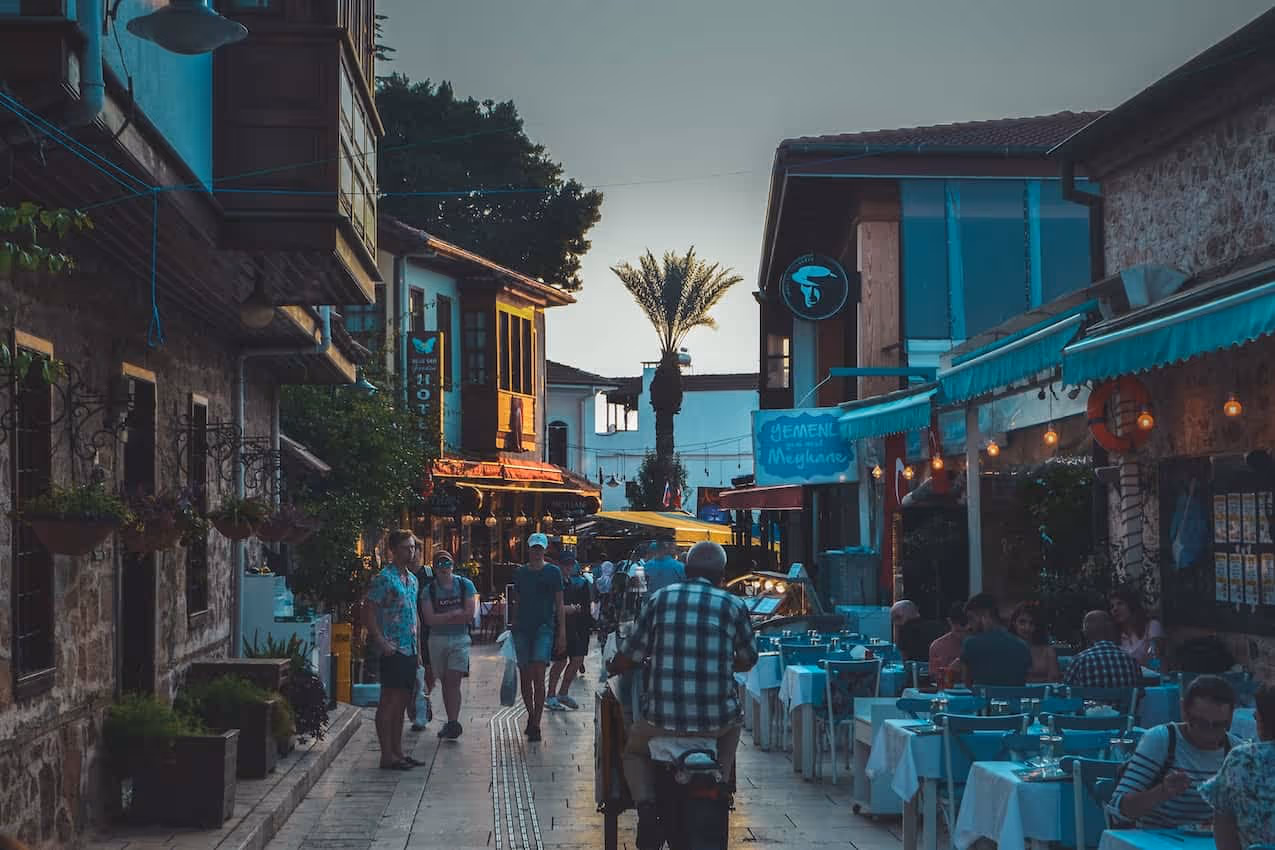 View of a small bazaar in Antalya