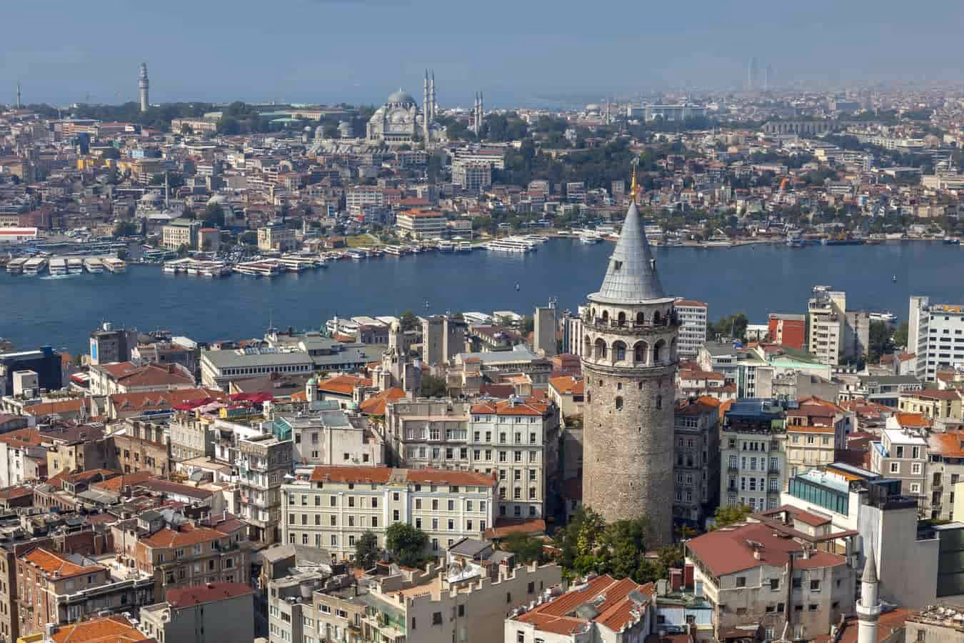 Galata Tower view with drone