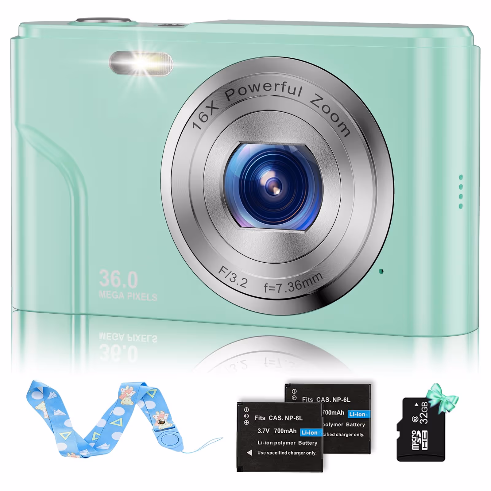 BEVLXNIV DC311L AF 1080P HD Digital Camera for Kids, Boys, Girls, Adults - Green