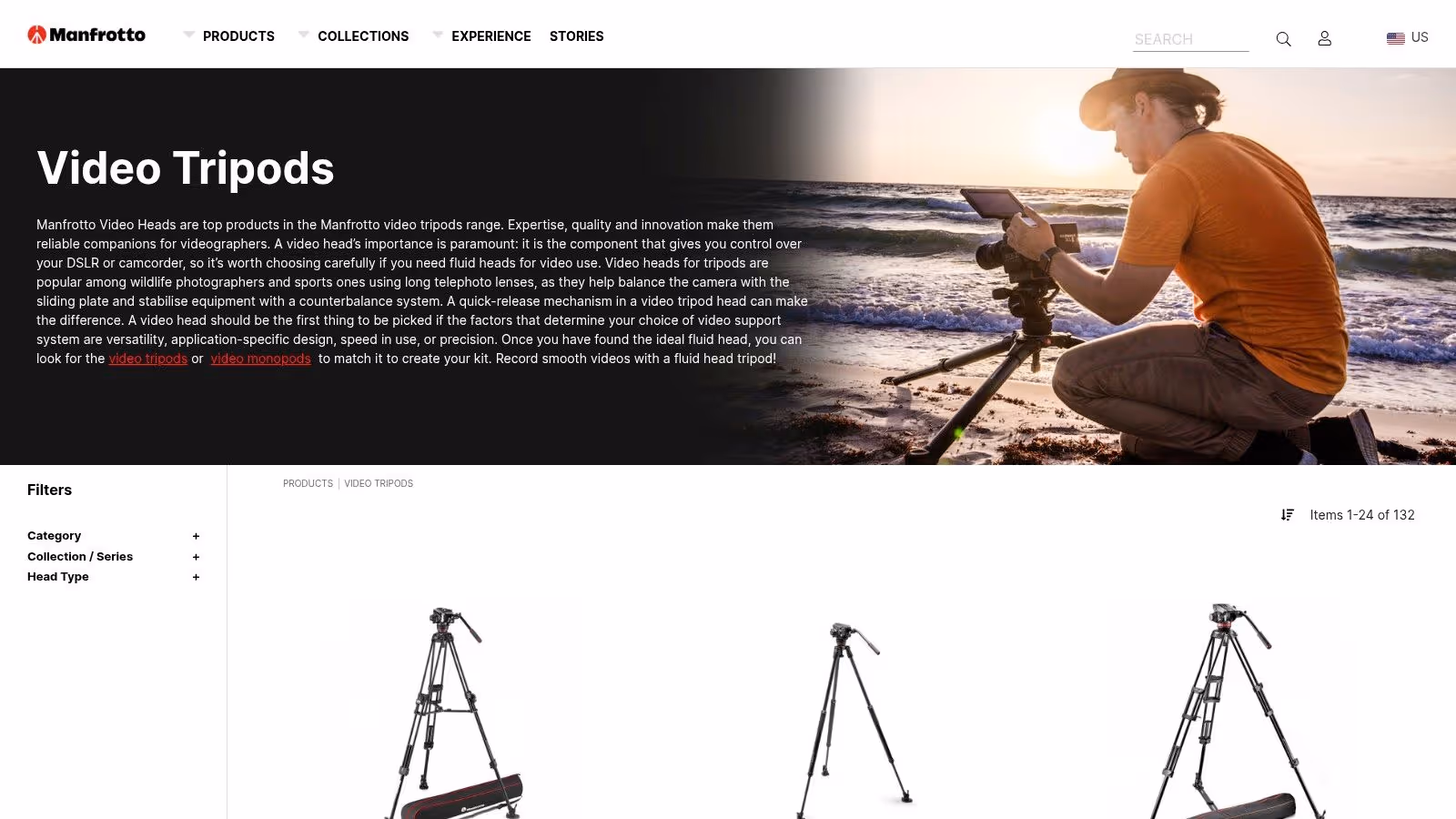 Manfrotto MVH502A Fluid Video Head & 546B Tripod