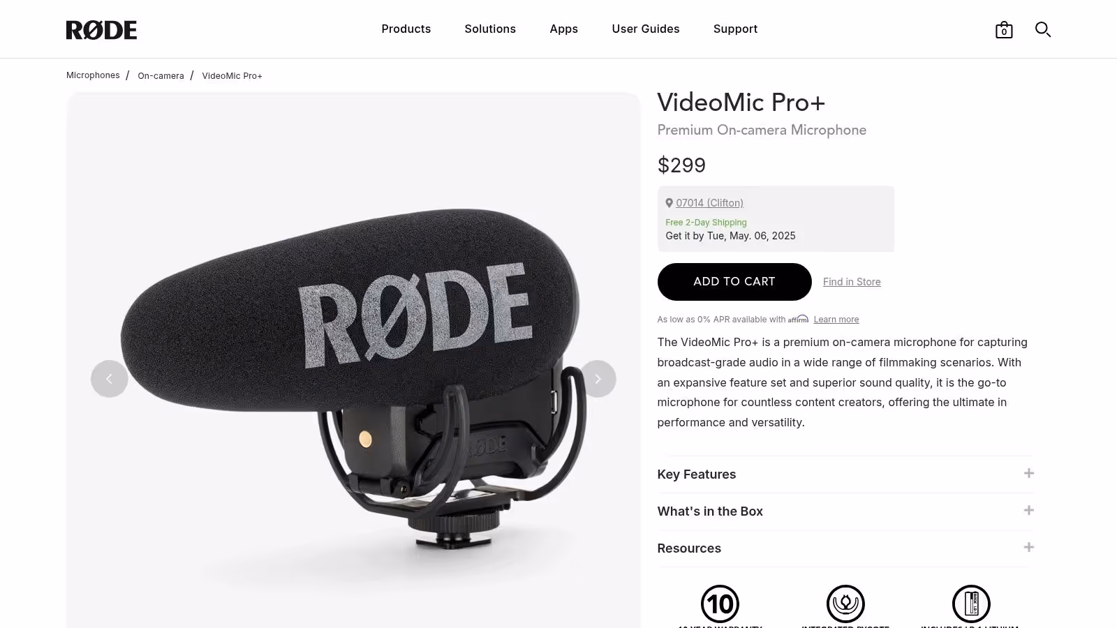 Rode VideoMic Pro+