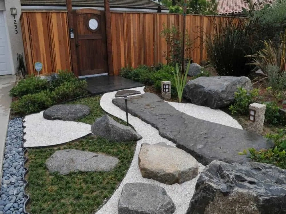 Japaner Stil Steingarten des modernen Zen -Gartens