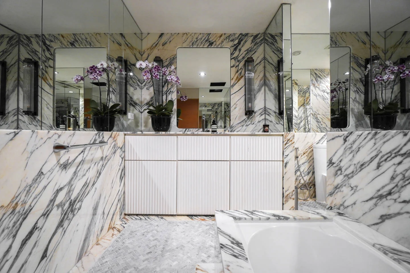 Weißer Marmor Badezimmer Arabescato Weißer Marmor