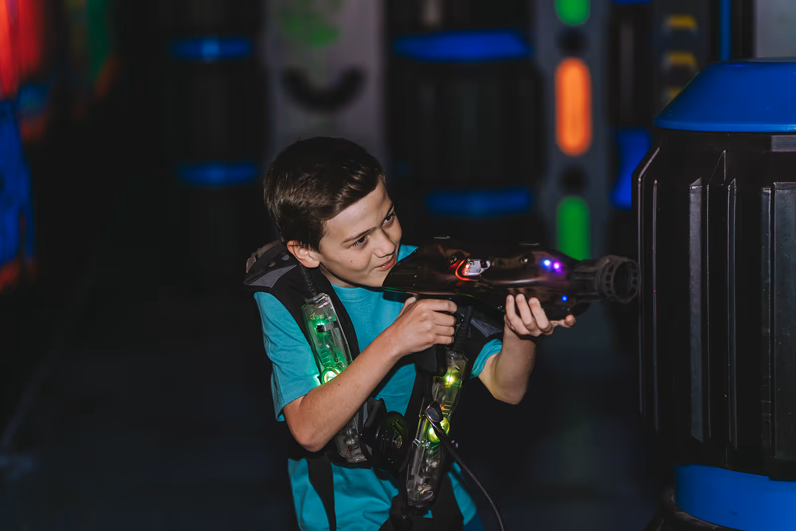 Playing lazer tag