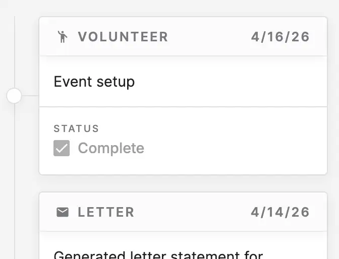 Welcome adopters and volunteers into your donor family