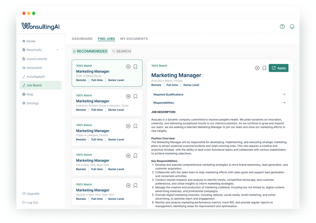 Wonsultingai by wonsulting ai job search simplified