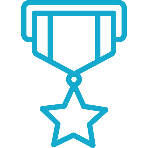 A blue icon representing military veterans.