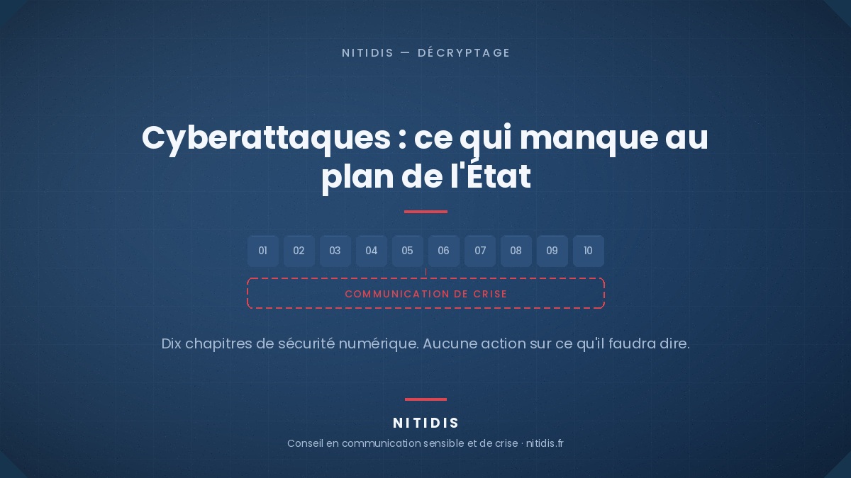 Cyberattaques et communication de crise : la feuille de route de sécurité numérique de l'État ne comporte aucun chapitre sur la parole publique.