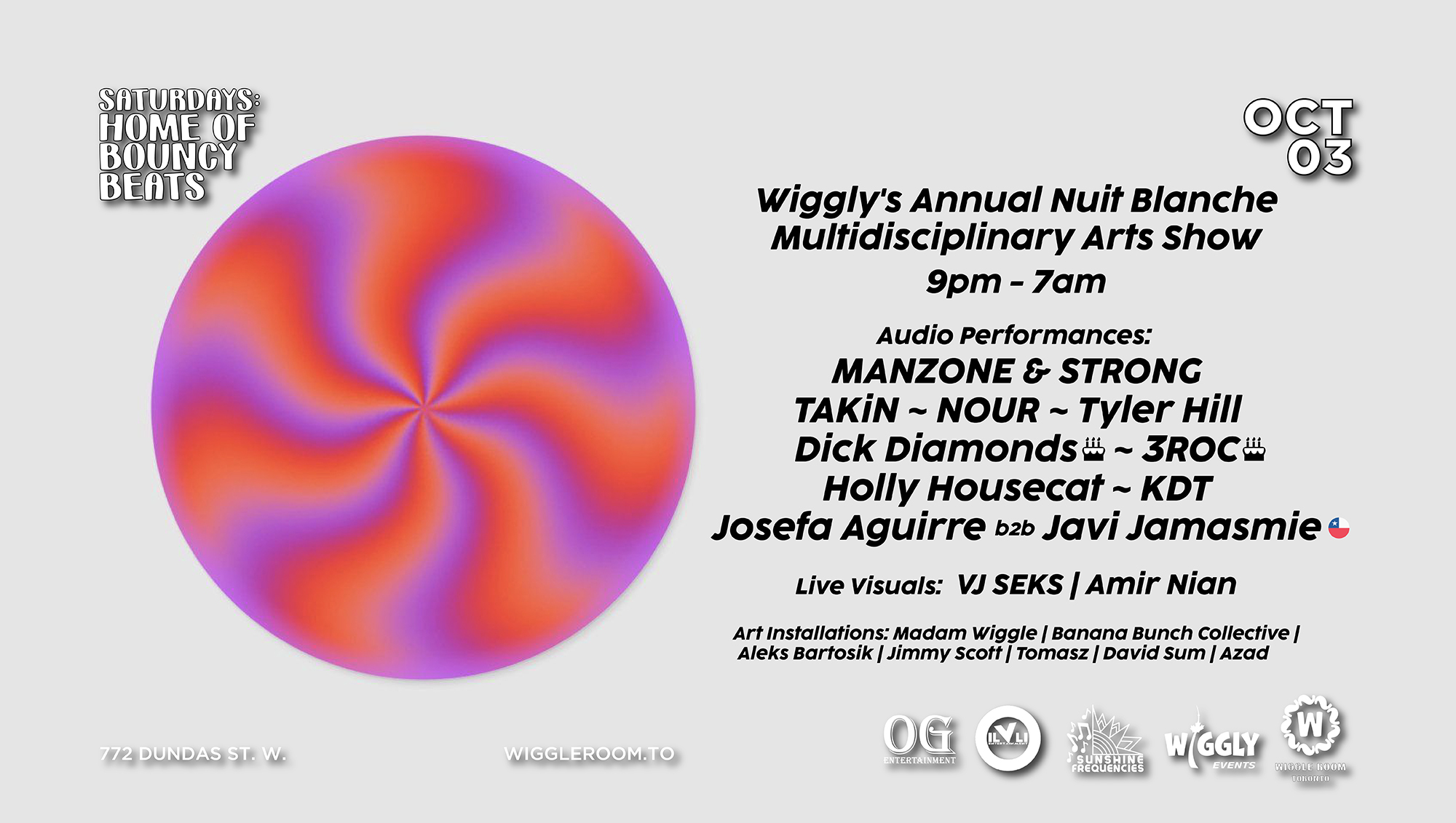 Wiggly’s Annual Nuit Blanche Multidisciplinary Art Party