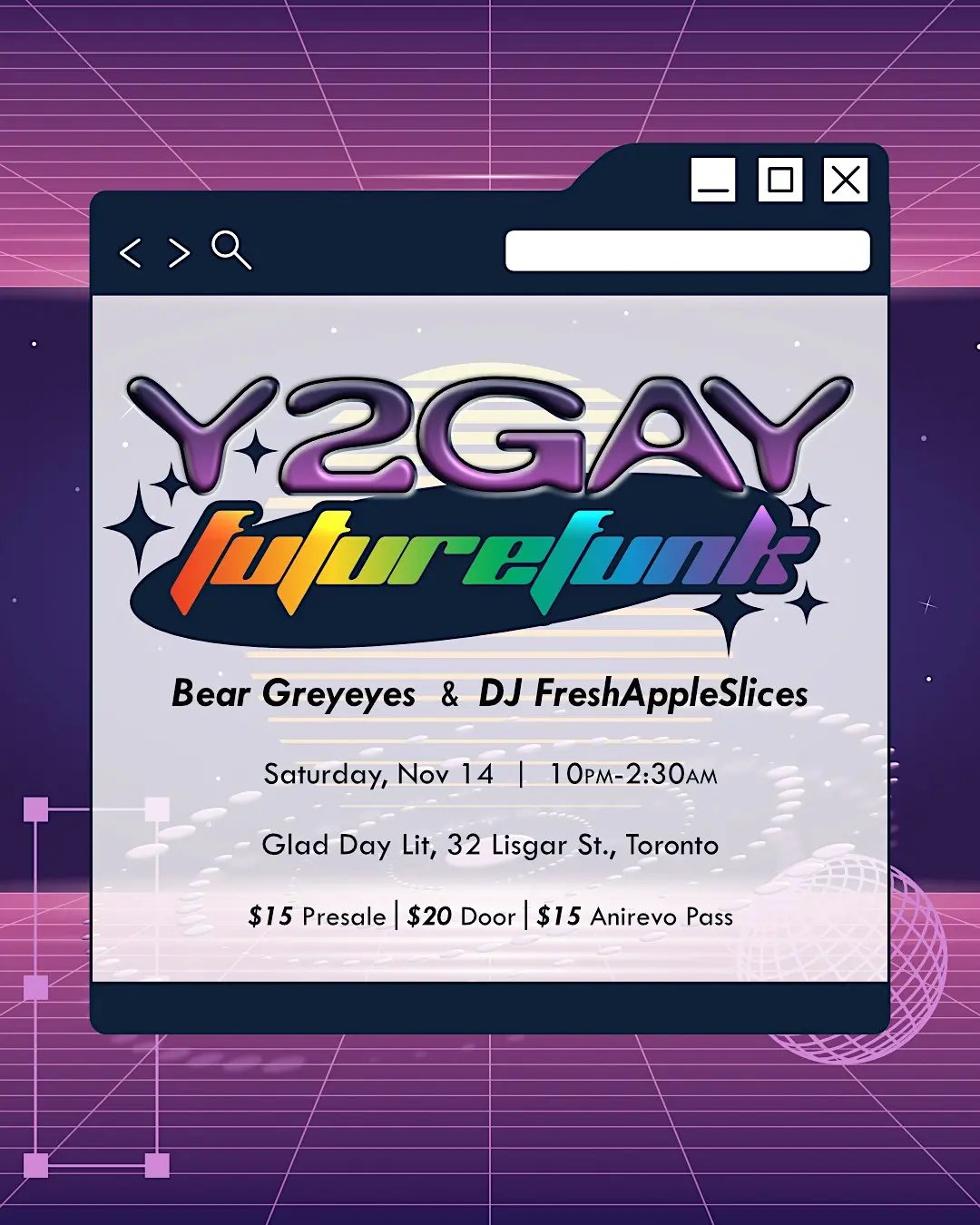 Y2GAY|Future Funk - the ultimate 2SLGBTQ+ nerd focused dance night