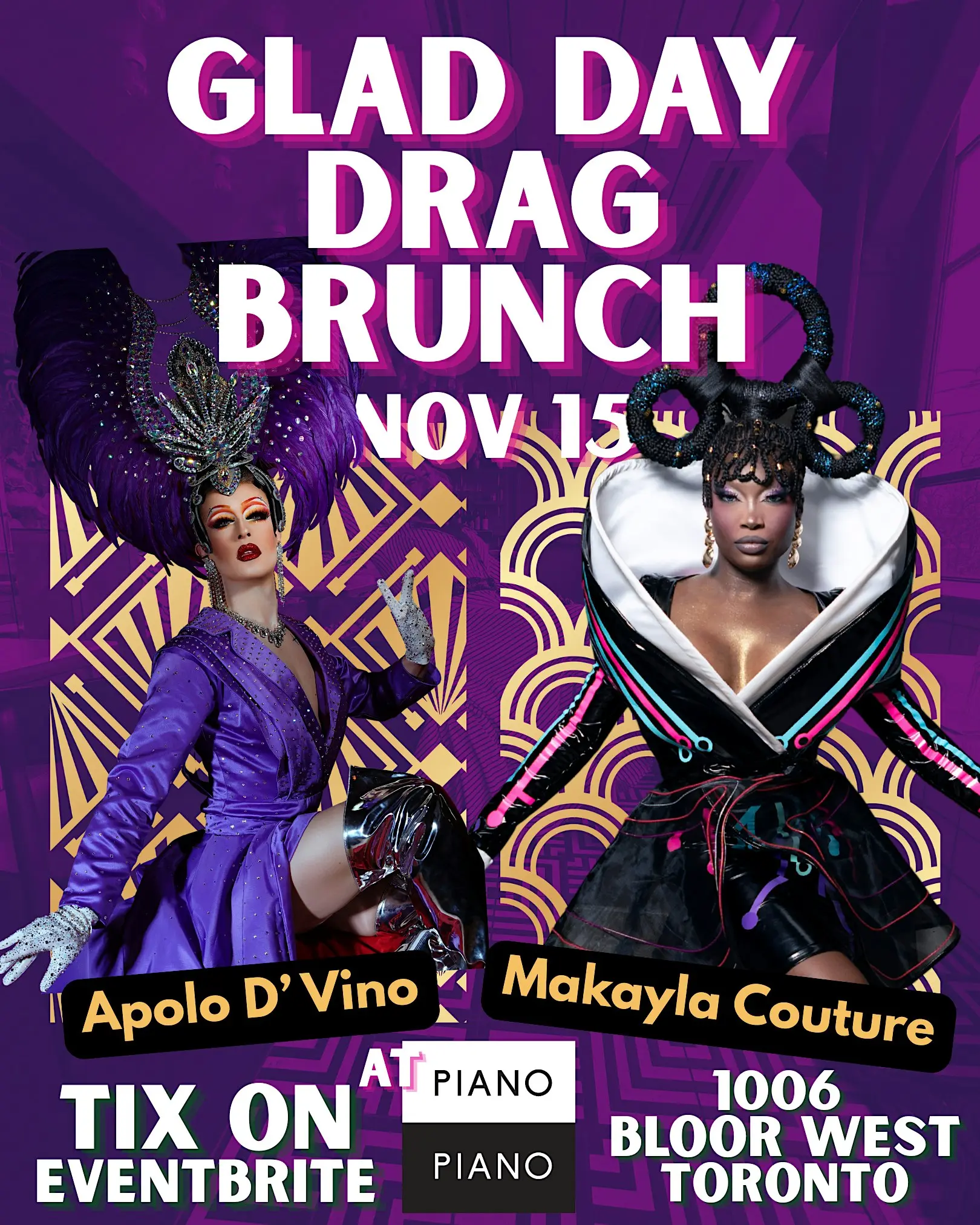 Glad Day Drag Brunch with Makayla Couture and Apolo D’ Vino
