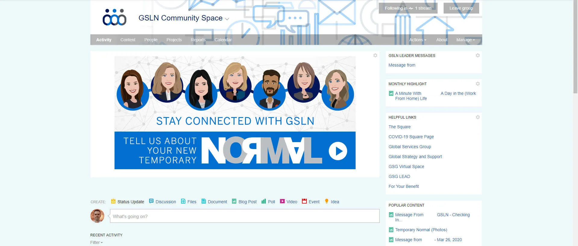 Screenshot of GSLN website.