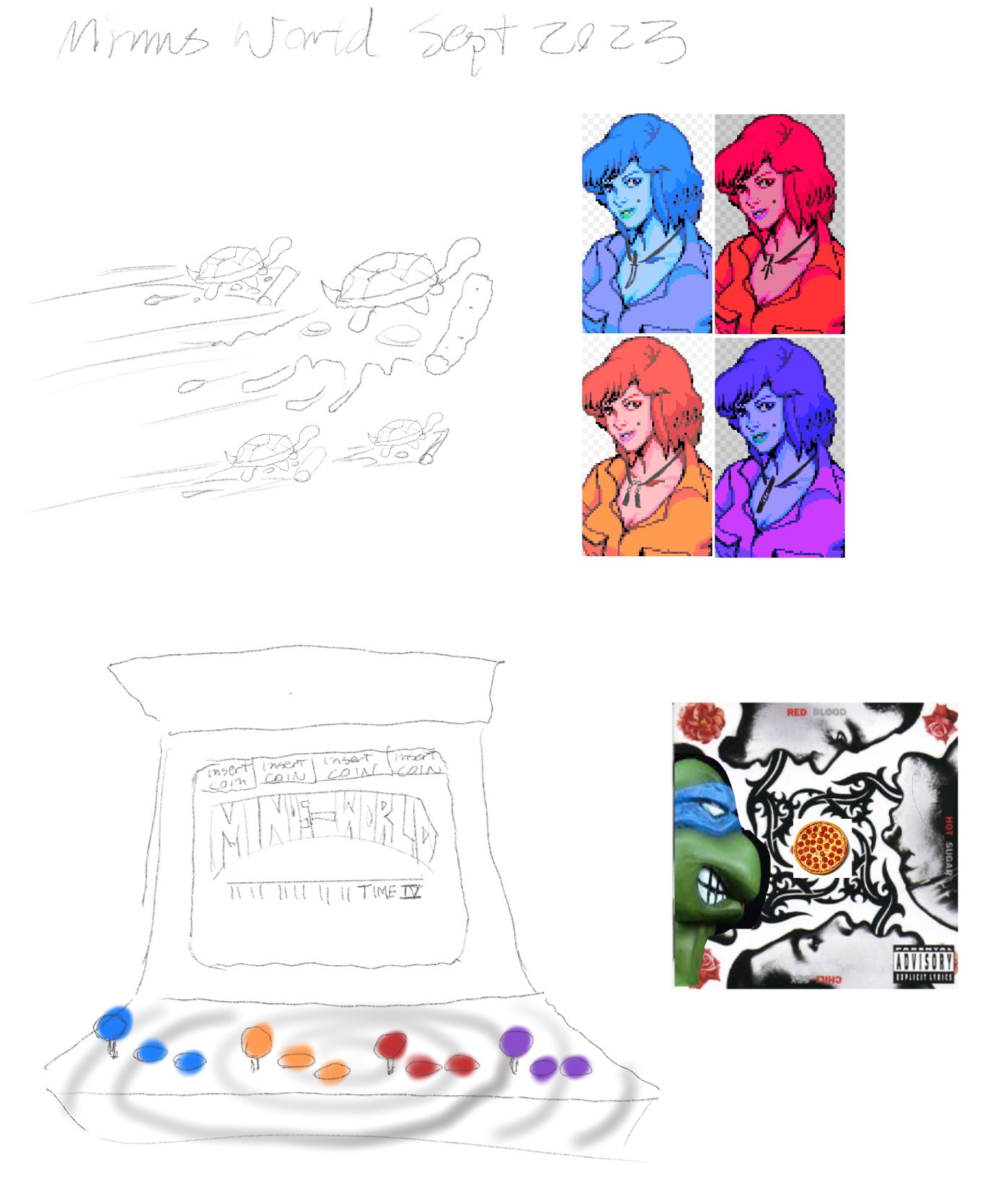 Minus World branding sketches