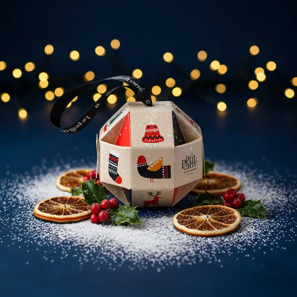 Boule de Noël à pegarnie de 15 chocolats