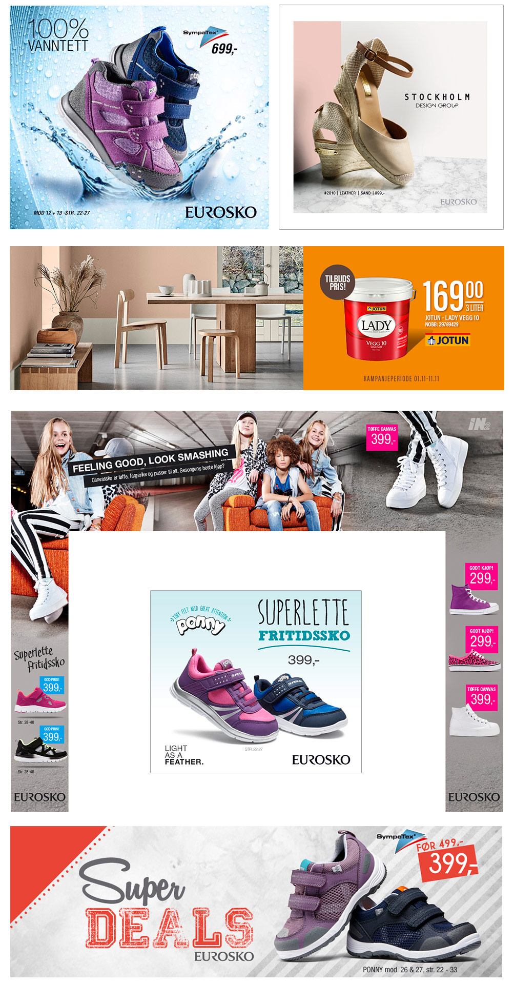 Eksempler på digital reklame av Sanzero Designbyrå