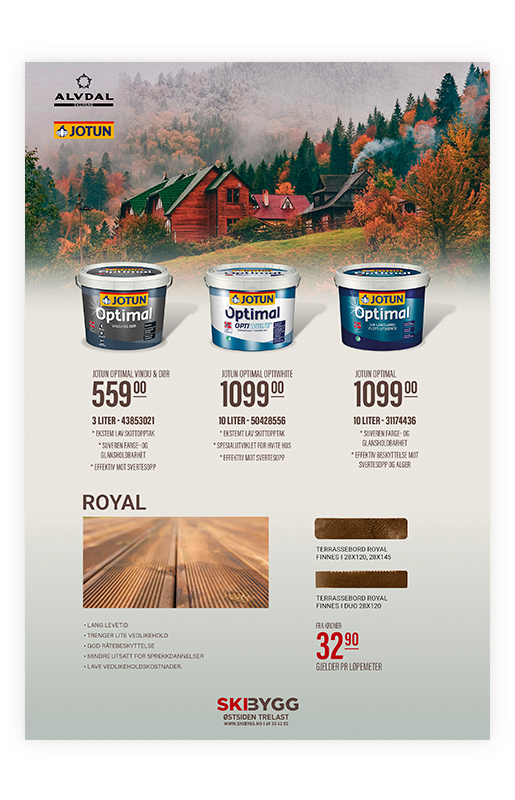 Trykket annonse for norsk firma av Sanzero Designbyrå